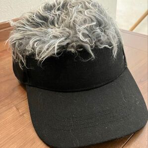 サンバイザー ヘアー ジョーク ウイッグ ゴルフ 帽子 グレー 新品未使用