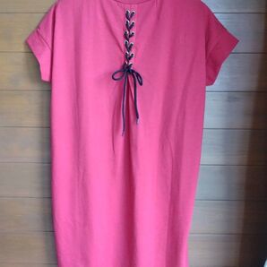 EGOIST レースアップデザイン Tシャツワンピース レッド