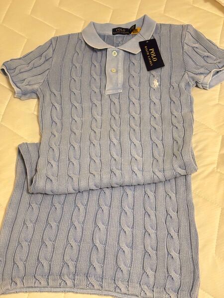 【新品タグ付】POLO RALPH LAURENケーブルニットポロワンピースXS