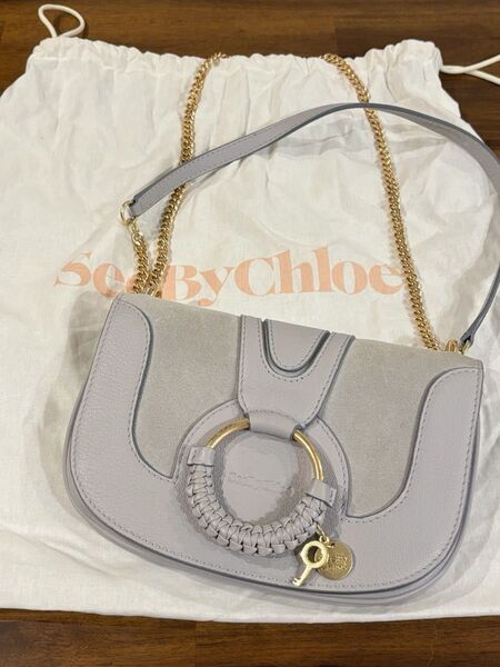 【ほぼ新品】See by Chloe ショルダーバッグ ライトグレー 専用保存袋付き