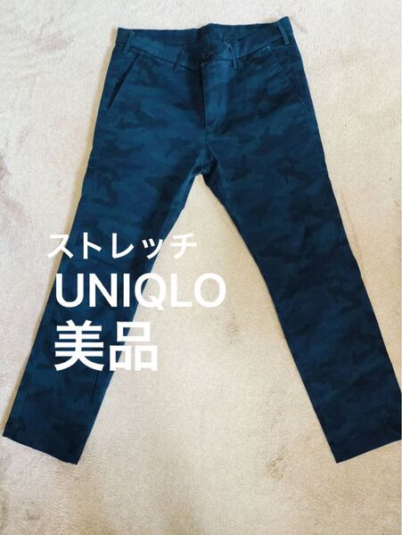【超美品】ユニクロ メンズストレッチパンツ スリムフィット ゴルフのストレッチパンツ L