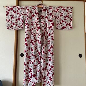 もみじ柄のゆかた 浴衣 単衣