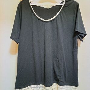 黒トップス レディース 3L