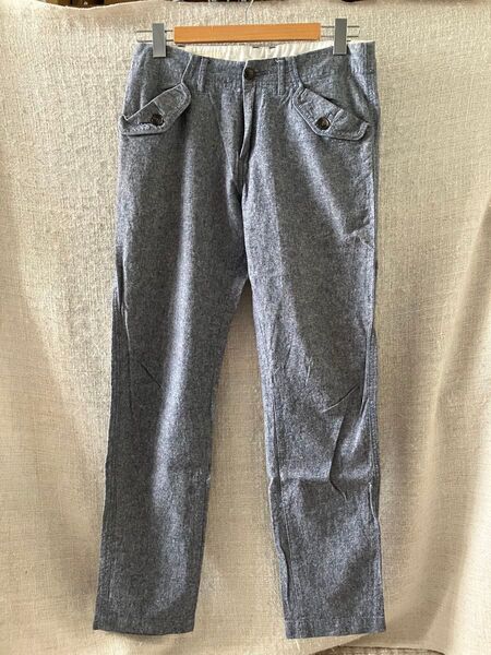 ◆美品◆チャオパニック CIAOPANIC霜降りリネンブレンドルーズパンツ L