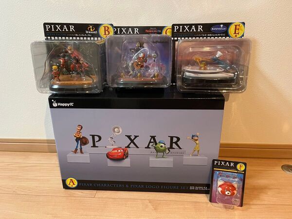 Happyくじ PIXAR 2025 A賞 ピクサーキャラクターズ&ピクサーロゴ フィギュアセット、シーンフィギュア3種 セット
