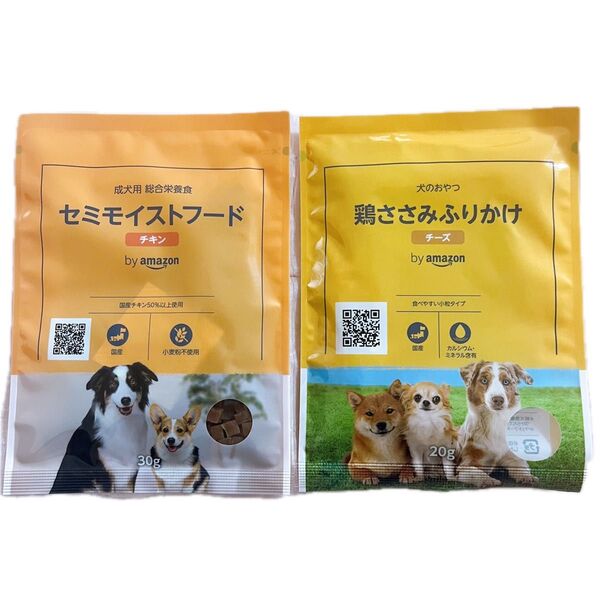 犬のごはん セミモイストフード 成犬用 30g 犬のおやつ 鶏ささみふりかけチーズ 20g セット