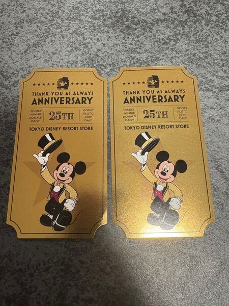 ディズニーストア 東京ディズニーリゾート店 リニューアル 25周年 入店限定 ステッカー 2枚セット ミッキー