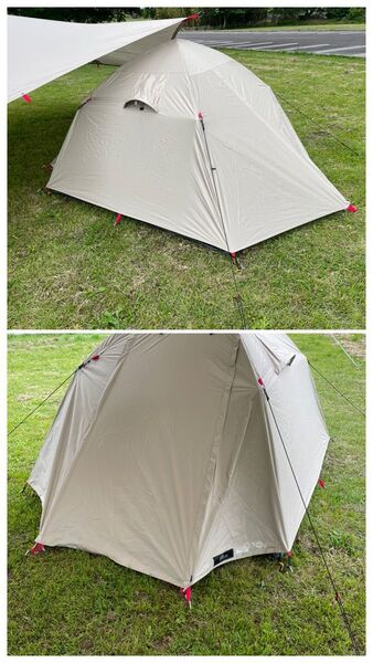 美品★fieldoor★ワンタッチテント200★フライシート付き★ライトベージュ