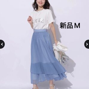 新品 アプワイザーリッシェ Apuweiser-riche アシメ ティアード プリーツスカート ブルー 泉里香