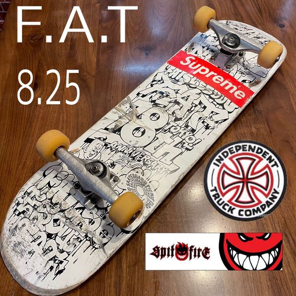 FAT スケボー スケートボード インディペンデント スピットファイア 8.25インチ コンプリート 中古スケートボード