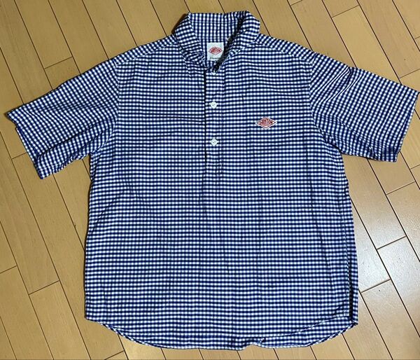 DANTON ダントン 半袖チェックシャツ サイズ42 ギンガムチェック 半袖シャツ ボタンダウン