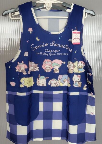サンリオキャラクターズ エプロン ネイビー ギンガムチェック 新品 未使用