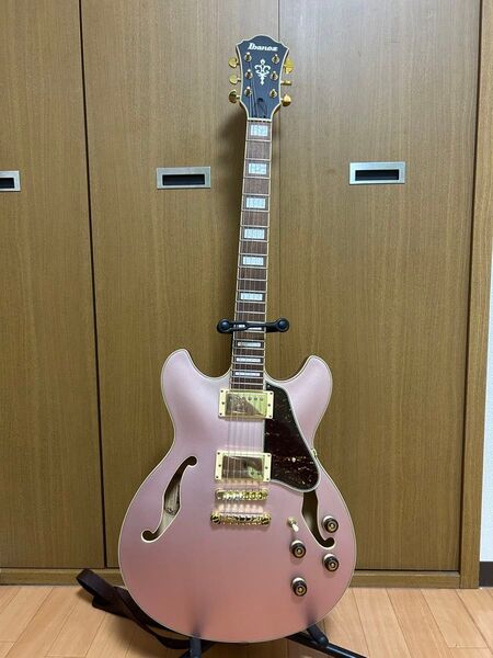 美品 Ibanez セミアコエレキギター AS73G--RGF 5B-03 ピンク系
