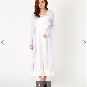 【美品】rienda 薄手 ロングカーディガン サックス リエンダ