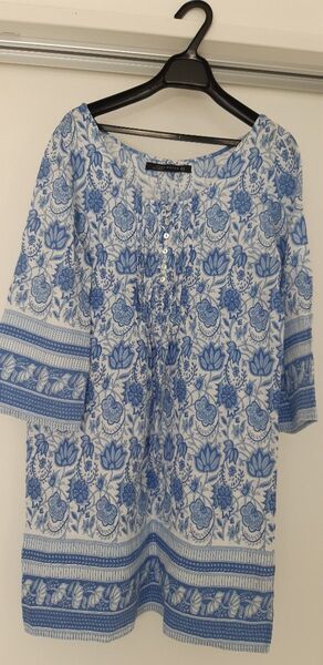 ZARA 総柄 カットソーゆったり チュニックワンピース