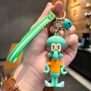 【新品】スポンジボブ イカルド 鈴付き キーホルダー