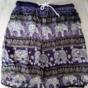 【新品】ハーフパンツ 象柄 濃紺