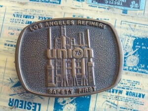  buckle UNION 76 kerosene gasoline factory enterprise BTS USA made Vintage belt non iron brass brass 
