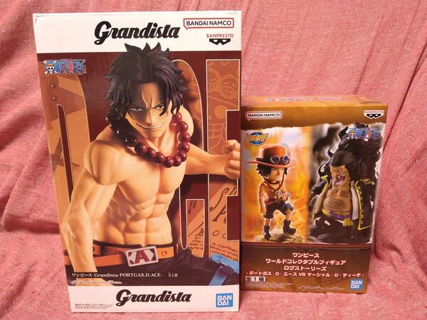 未開封 2種 セット ワンピース Grandista エース ワールドコレクタブルフィギュア ログストーリーズ エースVSティーチ