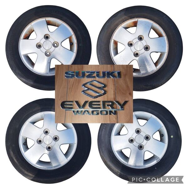 スズキ エブリイワゴン(GH−DA62W)純正13インチアルミホイールとサマータイヤ(BS ECOPIA NEXTRY)のセット