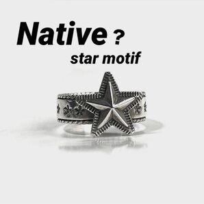 Native インディアンジュエリー? スターモチーフ リング 約18.5号位