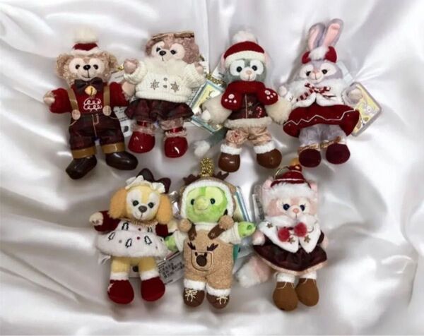上海ディズニー ダッフィー&フレンズ ぬいぐるみキーチェーンセット 2022年クリスマス 新品 公式 希少あり 販売終了品