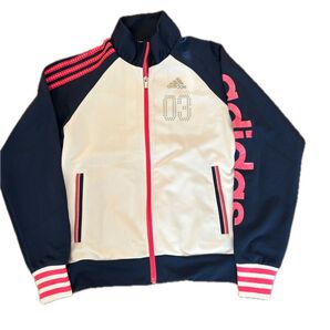 adidas ジャージ トラックジャケット ホワイト/ネイビー/ピンク 03