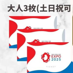 ガイドブック付き 大阪・関西万博 入場券 大人3枚(土日祝可)