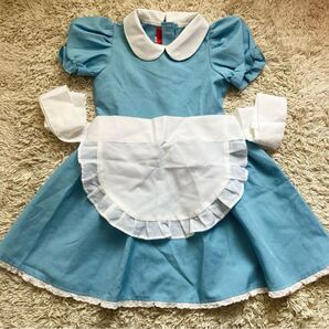 ディズニー 不思議の国のアリス風 コスチューム ワンピース ドレス エプロン フリルスカート コスプレ メイド風 メイドエプロン