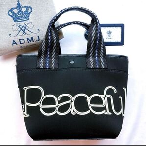 【新品】ADMJ マジックライト コード刺繍トートバッグ ブラック 黒