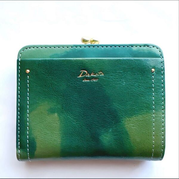 【美品】DAKOTA ダコタ ペンネロ がま口二つ折り財布 ブルー