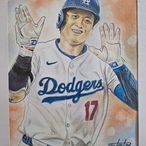 色鉛筆画 世界の大谷翔平頑張れ!