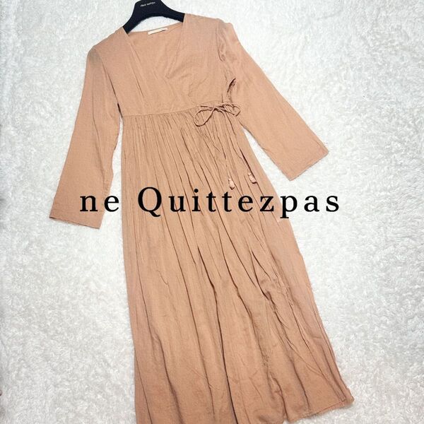 ヌキテパ ne Quittezpas ボイルコットン カシュクール ロングワンピース オレンジ ギャザー フレア