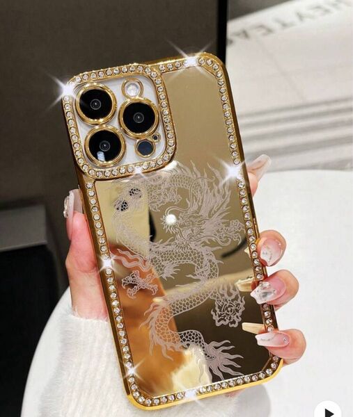 スマホケース iPhone14promax メンズ 龍 ミラー スマホカバー 和柄 金運 開運