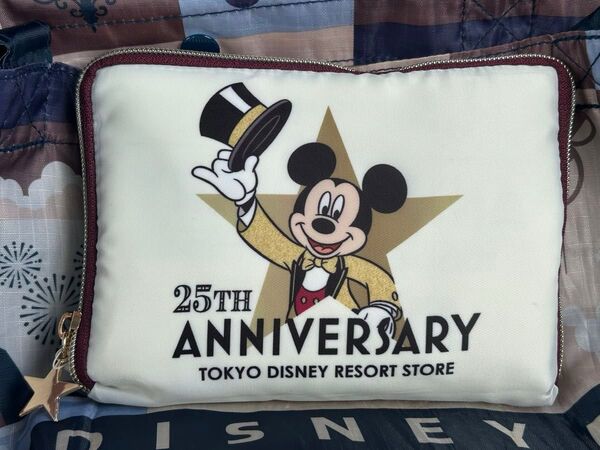 ディズニーストア 東京ディズニーリゾート店限定 ミッキー&フレンズ トートバッグ ポケッタブル 25周年記念