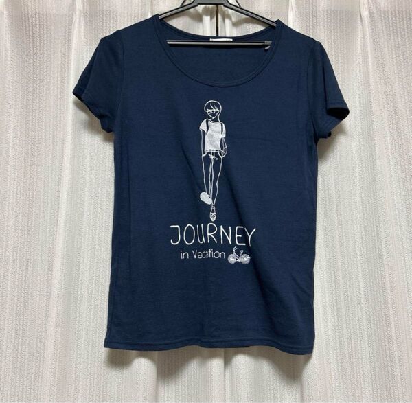 半袖 ネイビー プリントTシャツ M