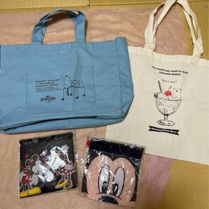 スヌーピーレッスンバッグ ミッキー・ミニー デザイン トートなど (未使用含む)