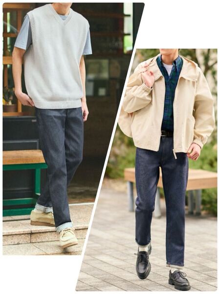 ★超美品★メンズUNIQLO スリムフィットジーンズ セルビッジ size28 ネイビー