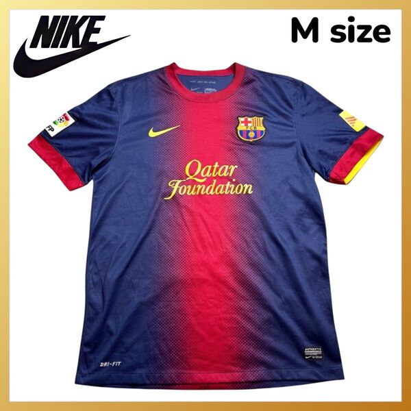 2012 2013 NIKE ナイキ バルセロナ バルサ サッカー ユニフォーム ゲームシャツ ラ・リーガ ユニセフ 刺繍 M