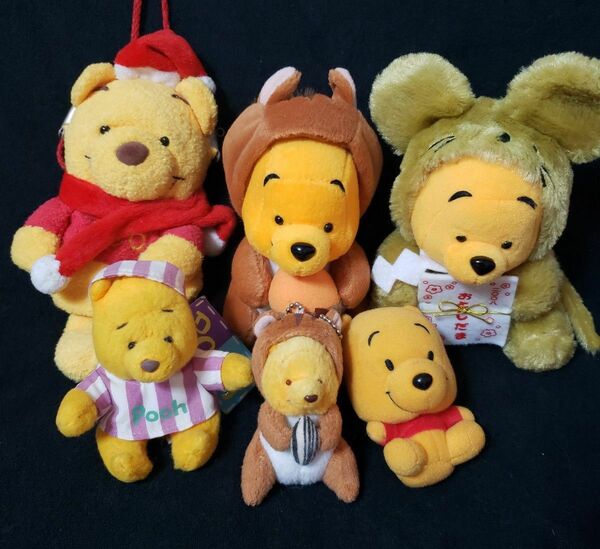 レトロ くまのプーさん ぬいぐるみ マスコット がま口ポシェット まとめ売り