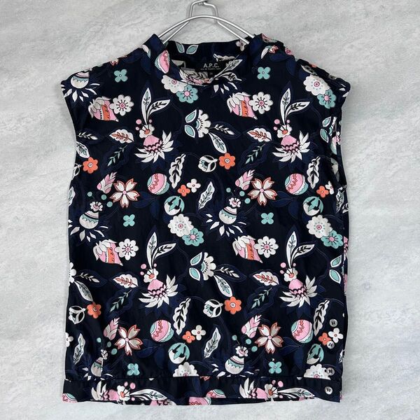 A.P.C アーペーセー 花柄ノースリーブブラウス 36