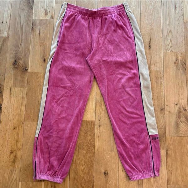 【希少】Supreme 18AW Velour Track Pant ピンク トラックパンツ シュプリーム ベロア
