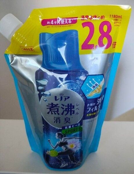 レノア 超消臭 煮沸レベル消臭 抗菌ビーズ スポーツ 詰め替え 1,180mL