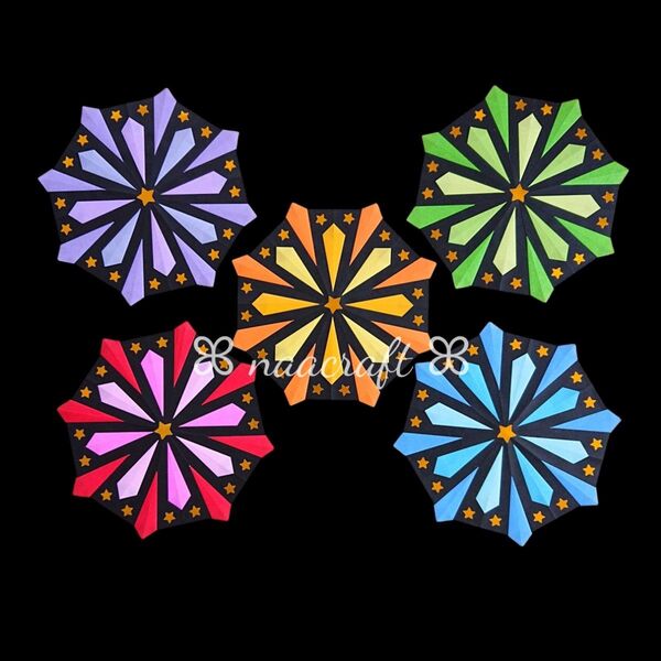 【折り紙】花火 5個セット 夏の壁面飾り