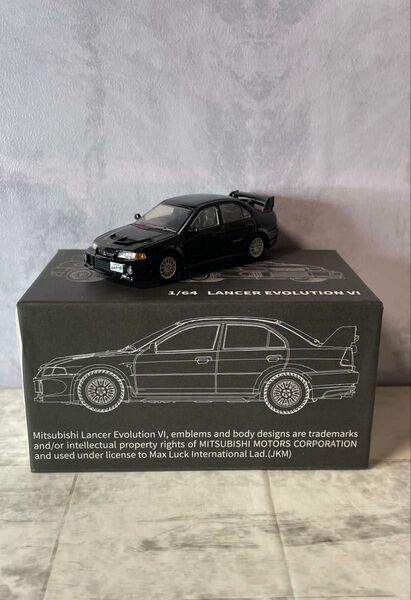 1/64 ミニカー 三菱ランサーエボリューションⅥ ブラックLANCER EVOLUTION VI 1/64 JKM ミニカー