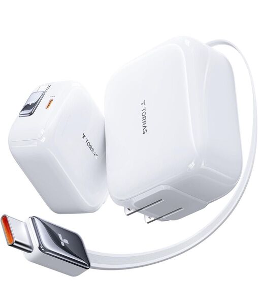 TORRAS FlexLine 67W 充電器 type-c 2ポート急速充電器 タイプc ケーブルー体型 GaNIII技術