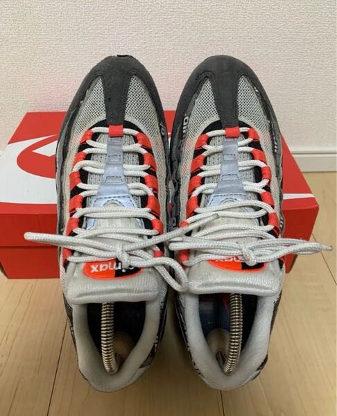 中古品 色褪せあり NIKE AIR MAX 95 グレー/レッド 箱無し