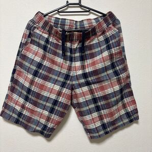 【新品】ユニクロ チェック柄 リネンショートパンツ メンズ カジュアル