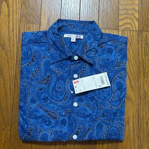 【新品】ユニクロ リバティ柄シャツ Sサイズ ブルー