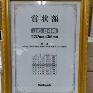 額縁 Jis B4判 賞状 証書 写真 新品 未使用品 Nakabayashi